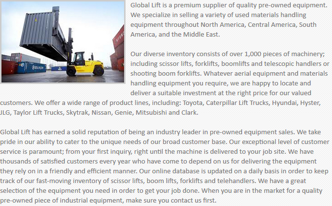 Global Lift Equipment Roseville